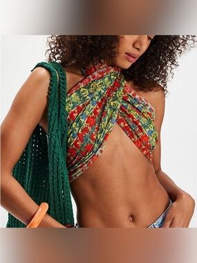 NWT Free People Free~est All Summer Long Sarong in Nautical Nights Cotton New